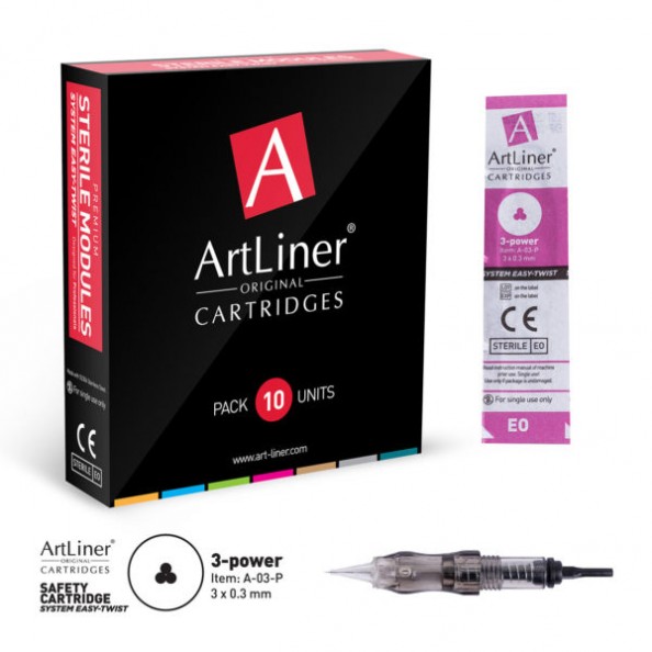 ArtLiner 3-Power ( 3x0.30mm ) Kalıcı Makyaj Cihazı İğnesi 